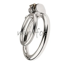 Men Stainless Steel Double Ring Cage Male Sissy Chastity Belt Cobra Rings Lock