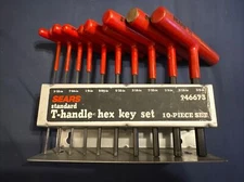 Craftsman 10 Pc, T-Handle Hex Key Set, SAE, In Metal Rack #946673, 3/32” to 3/8”