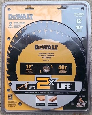 DEWALT DWA1240CMB 12-In 40T Combo Pack Saw BLADE 2 Circular Saw Blades #9585