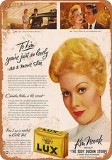 METAL SIGN - Kim Novak for Lux Soap -- Vintage Look