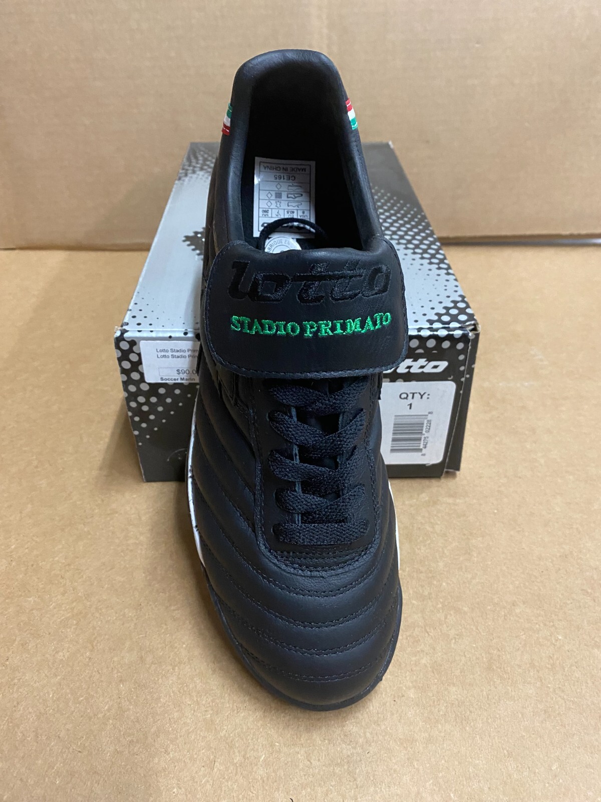 Lotto M5804 Stadio Primato K Turf Scarpe da calcio nere nuove con scatola