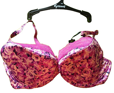 Gossard Style 7781 UK 44E Vintage Rose Hot Berry U/W Padded Satin Plunge Bra