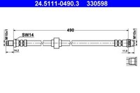 ATE 24.5111-0490.3 Bremsschlauch FüR Renault