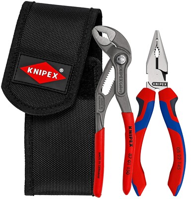 Knipex Cobra  and Needle Nose Mini Pliers Set With Pouch 2 Pieces 00 20 72 V06