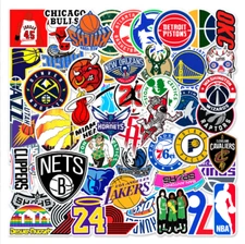 50pcs Waterproof Vinyl Stickers NBA Teams LOGO Basketball Luggage Phone Laptop