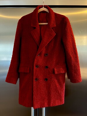 Gant Rugger The Curly Coat Red Mens XS Double Breasted Overcoat
