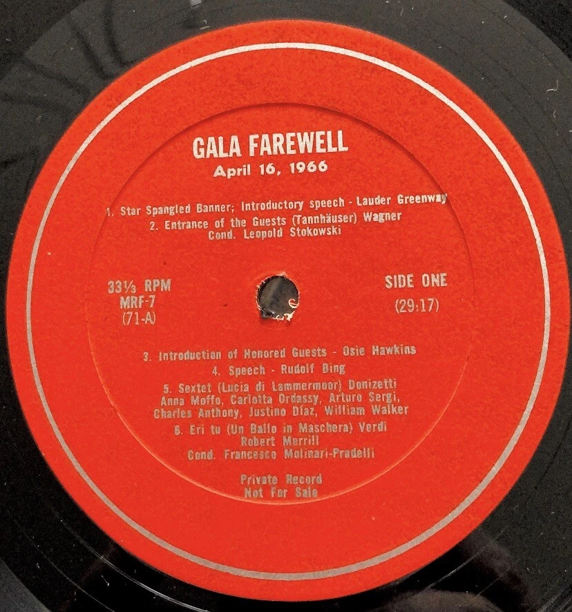 GALA FAREWELL WAGNER DONIZETTI VERDI CHARPENTIER BIZET PUCCINI ROSSINI MOZART LP - Image 2 of 4