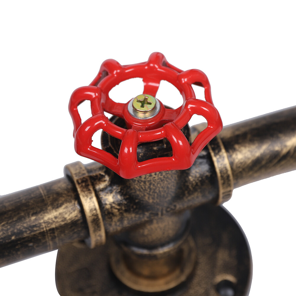 Industrial Rustic Wall Light Iron Pipe Glass Lampshade Steam Punk Wall Sconce