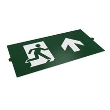 Up Arrow Artemis Exit Legend Emergency Exit Guidance Sign, Red Arrow, ART/ELU