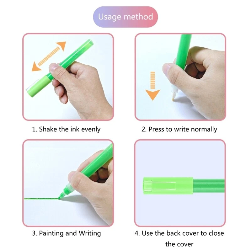 12 Pack Glitter Highlighter Pens Marker for Art Journaling Coloring Sketching - Image 4 of 4