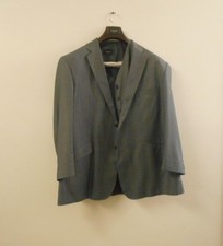 Tzarelli Italy Men's Size 50 Two-Piece Jacket Vest Gray Pin-Striped Formal