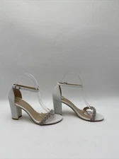 Women’s Stuart Weitzman Nudistcurve Block Sandals White Size 6B/36.5