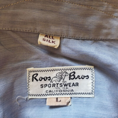 40's/50's Roos Bros. Ultra Light Summer Silk Shirt. Baby 40's/50's Roos Bros. Ultra Light Summer Silk Shirt. Baby