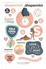 SHAPERMINT LOVE YOUR CURVES  5" X 7.5" SHEET 23 STICKERS NEW