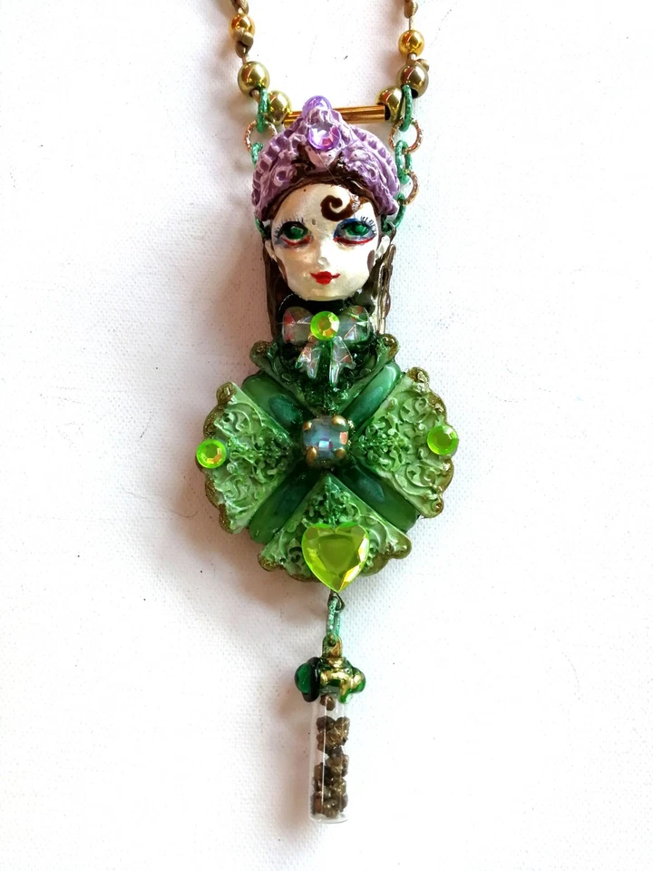 Joyería Belle Epoque Collar Colgante Art Deco Joya Vintage Dije Trébol 4 Hojas Foto 2 de 4