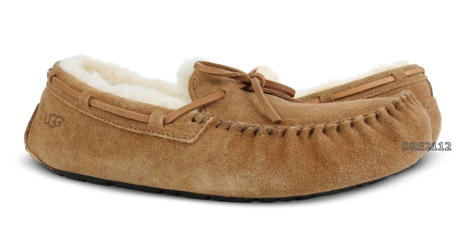 Pantofole da uomo UGG Olsen pelliccia scamosciata di castagno taglia 9 nuove con scatola 