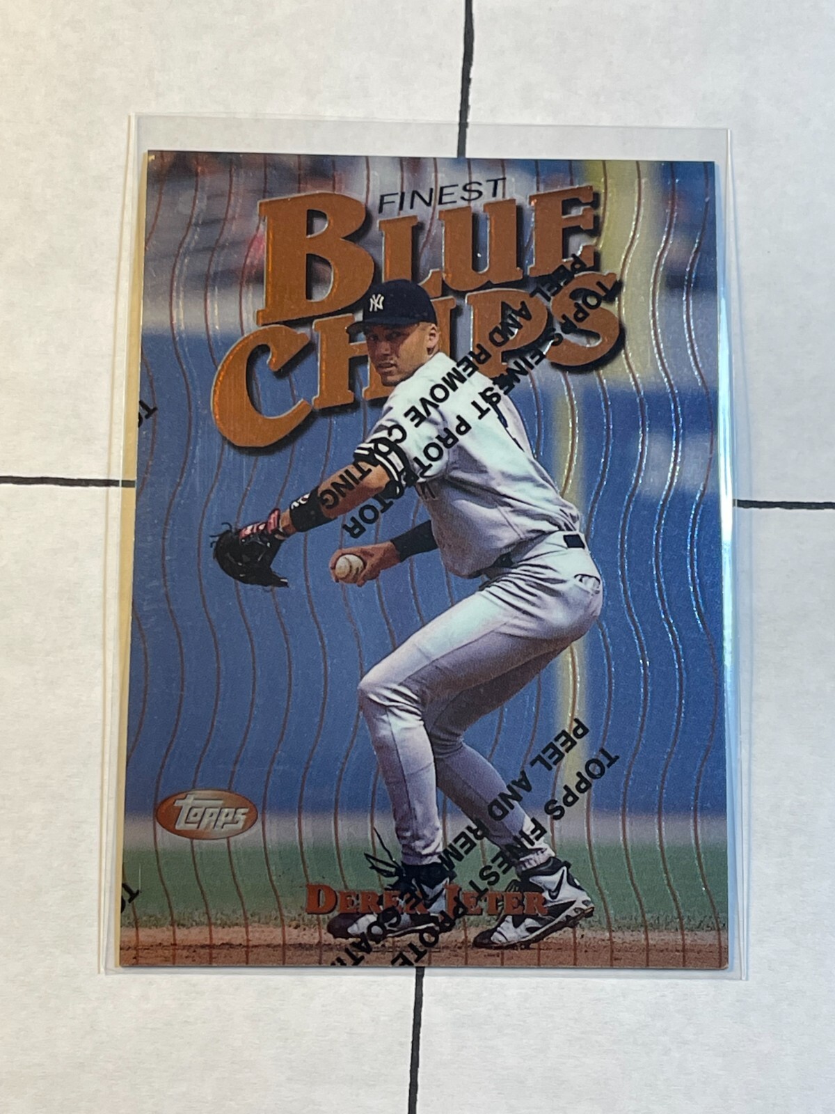 Derek Jeter 1997 Topps Finest Blue Chips Insert w/ Peel Coating #15 B26 Yankees