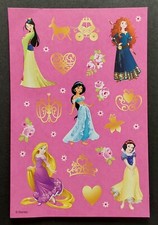 American Greetings Disney Princesses Mulan Merida Rapunzel Jasmine Sticker Sheet