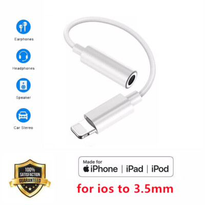 For iPhone Headphone Adapter Jack iOS 8 Pin to 3.5mm Aux Cord