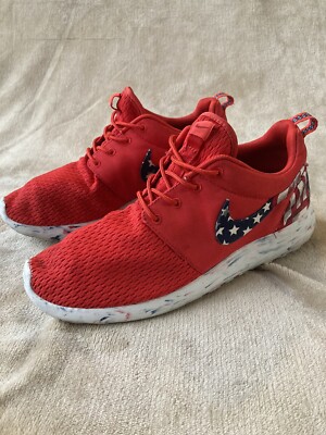 nike roshe run red marbled American flag Size US