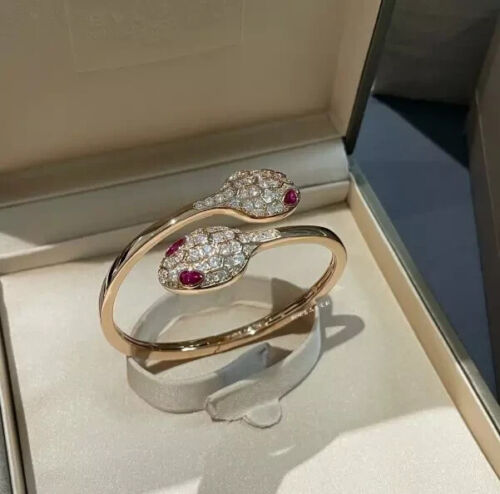 BVLGARI SERPENTI SEDUTTORI Light Snake Shadow Rose gold diamond Bracelet size 17