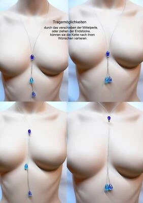 Y-Kette, Lasso,- Pullover,- Endlos,- Halskette, Kristalglas Tropfen Strass 461x - Bild 1 von 2