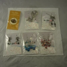 Besheek Mixed Lot of 6 Jewelry Earrings Necklaces and A Sloth Pin.