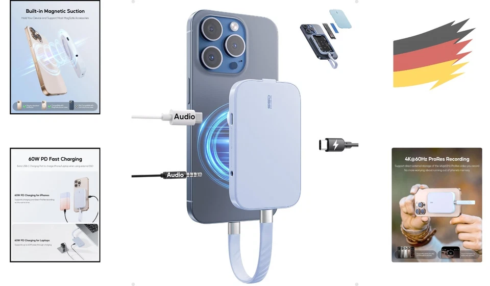 M2 SSD Gehäuse Magnetisch USB C Schwarz Kompatibel iPhone MacBook Laptop - Bild 2 von 4