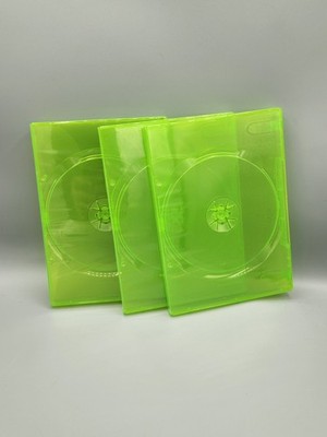 Lot Of 3 XBOX 360 Translucent Green Video Game Replacement Shell Storage Cases
