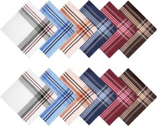 12 Pack Men's Handkerchiefs Classic Handkerchiefs for Men Pocket Square Assorted