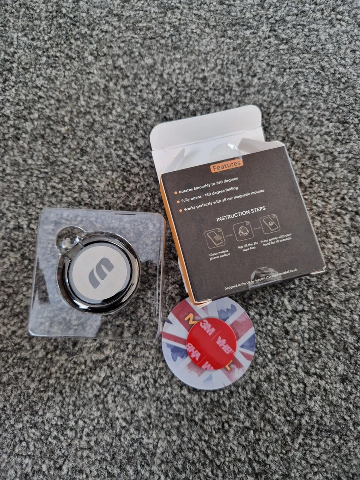 Phone Ring Holder Finger Grip Rotates 360° Stand Mount Mobile Phones Tablets UK - Image 4 of 4