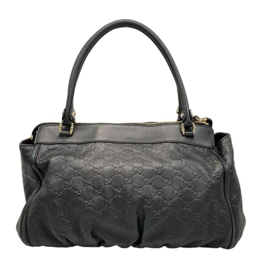 GUCCI Abbey Shimaline Handbag Black Leather Used Large 23x40cm thumbnail 4