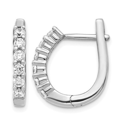 14k Weißgold 3/4 Kt Lab Grown Diamant Komplett Klapp Creolen 4,28 gm