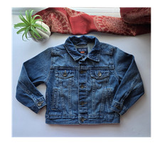 PLACE Unisex Kids XS Blue Denim Jacket 100 Cotton Button Casual Long Sleeve