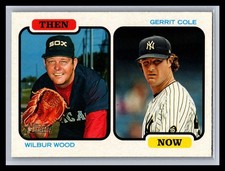2022 Topps Heritage #TAN-WC Wilbur Wood / Gerrit Cole Then and Now