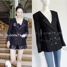 $5.4K CHANEL 16C Excellent Black Double Summer Blazer Jacket Coat 40 42 US8 10