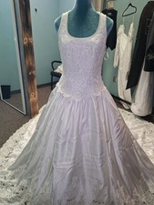 Vintage Imperial Satin/Lace Wedding Dress