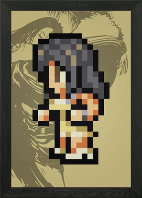 FF VIII Rinoa Pixel Sprite gerahmtes Wandbild Poster Leinwanddruck Bild