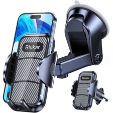 Blukar Car Phone Holder Adjustable Car Phone Mount Cradle 360° Rotation 4 in 1