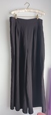 Mango MNG Wide Leg Black Trouser Pants Size L Worn Once! Pockets Free ship Fast￼