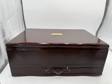 Reed & Barton Storage Chest Wood Flatware Case with Drawer Box Eureka