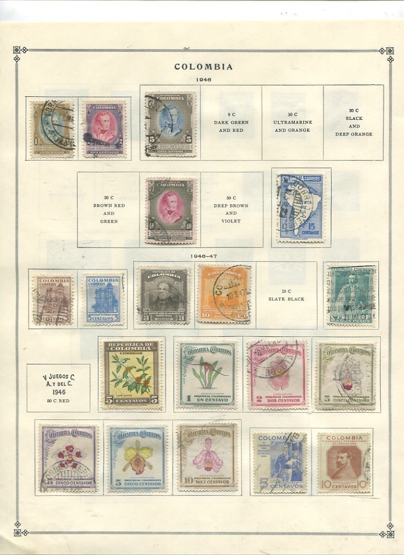 Columbia collection mounted on Scott album pages 500+ stamps 1940-1970  (A1379)