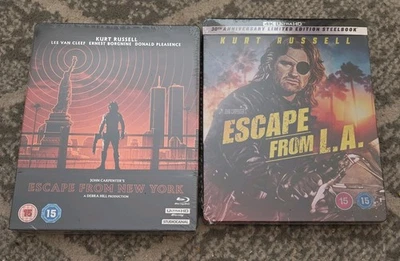 ESCAPE FROM NEW YORK 4K + ESCAPE FROM L.A. STEELBOOK NEW SEALED UK release - Image 1 of 4