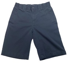 Lands' End Boys School Uniform Navy Blue Active Chino Shorts Size 14