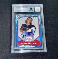 2023 Ethan Holliday signed Under Armour Bowman Baseball Factory BGS 10