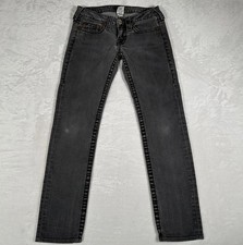 VTG True Religion Jeans Women Size 27 Stella Big T Gray Low Rise Made in USA