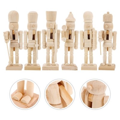  6 Pcs Mini Deko Weihnachten Nussknacker Bausatz Nussknacker-Ornamente