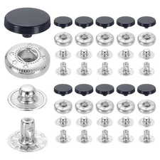 20 Set Snap Fasteners, 12mm #633 Zinc Alloy Press Studs Buttons, Navy Blue