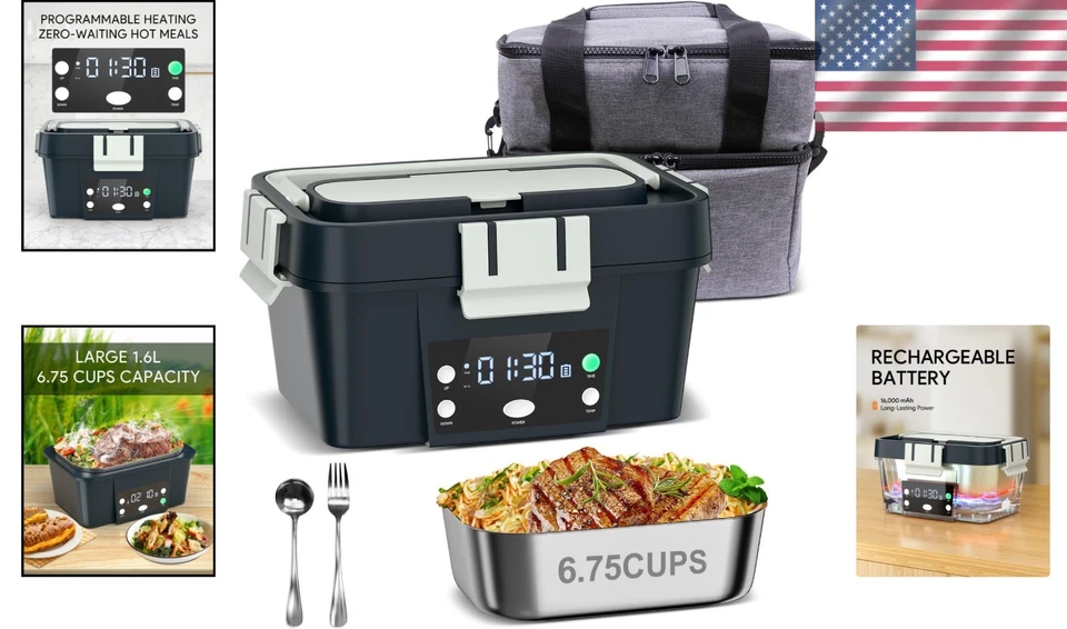 Lancheira aquecida fácil de limpar - Solução completa para refeições - Imagem 2 de 4