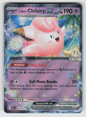 Lillie's Clefairy ex Pokemon Ascended Heroes 076/217 Double Rare NM